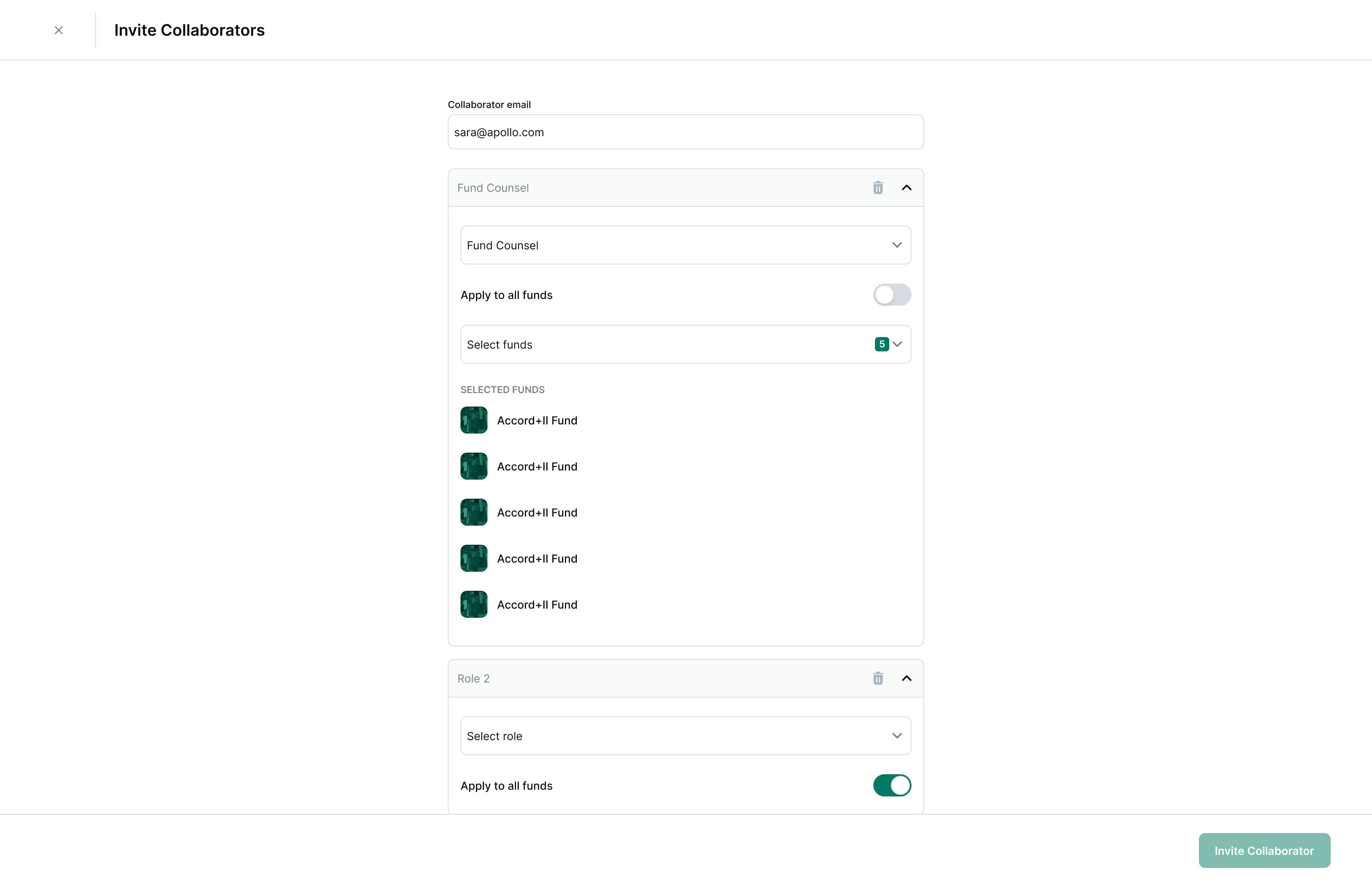 Role card showing expanded state with full permission details